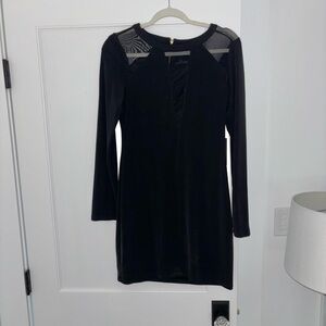NWT size Medium Express Dress. Sexy with mesh cutouts, gold zipper